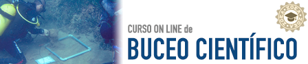 Rótulo del curso online de Buceo Científico